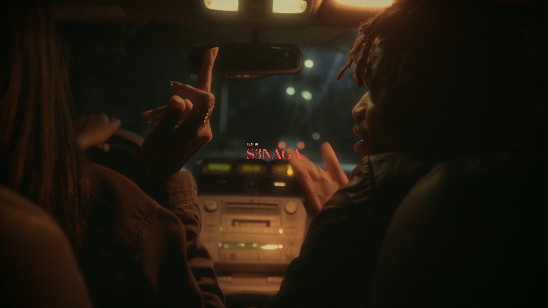 Graded frame: night drive, warm cabin light